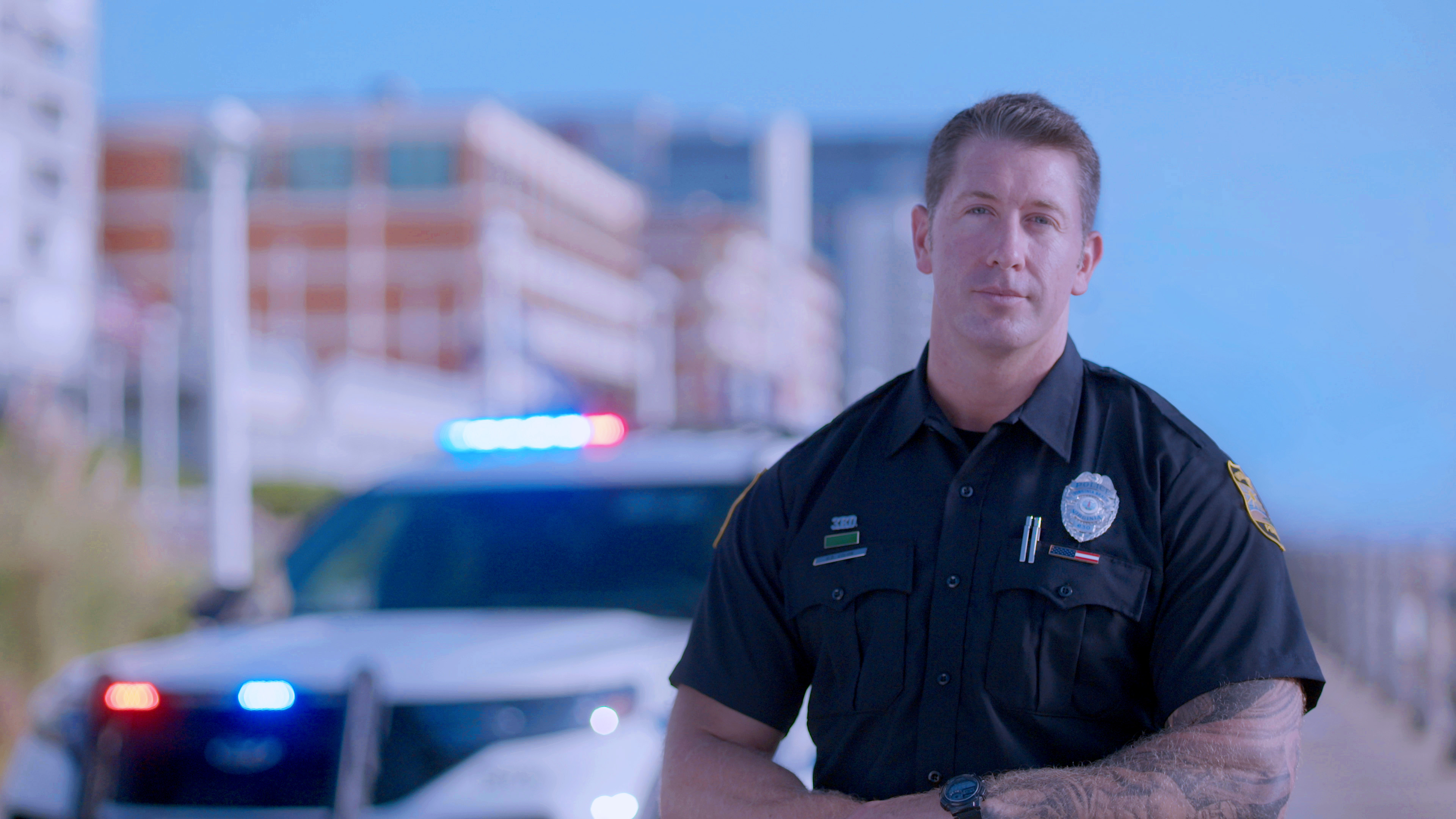 Police Officer at the Beach